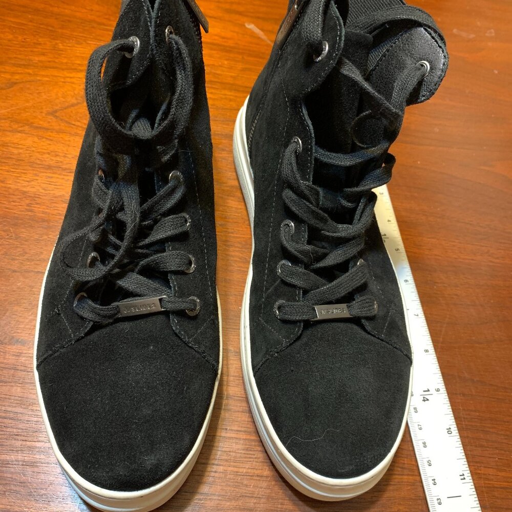 J/Slides Women's Sneaker Black White Norris Suede Leather Women’s Size 9.5M